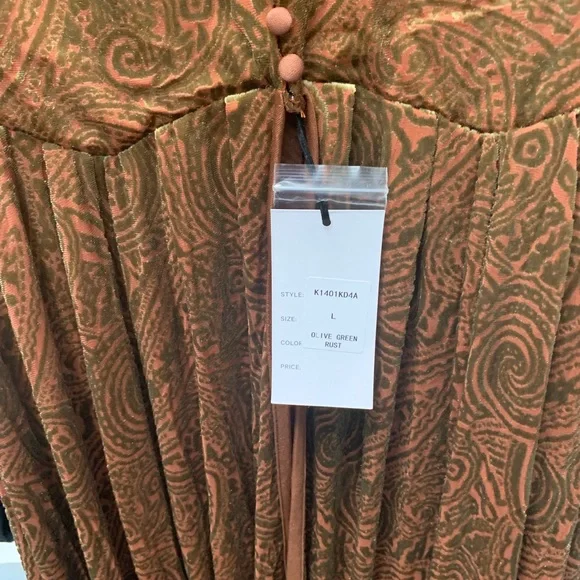 Unique vintage overcoat coat duster gold color velvet dress - Picture 4 of 7